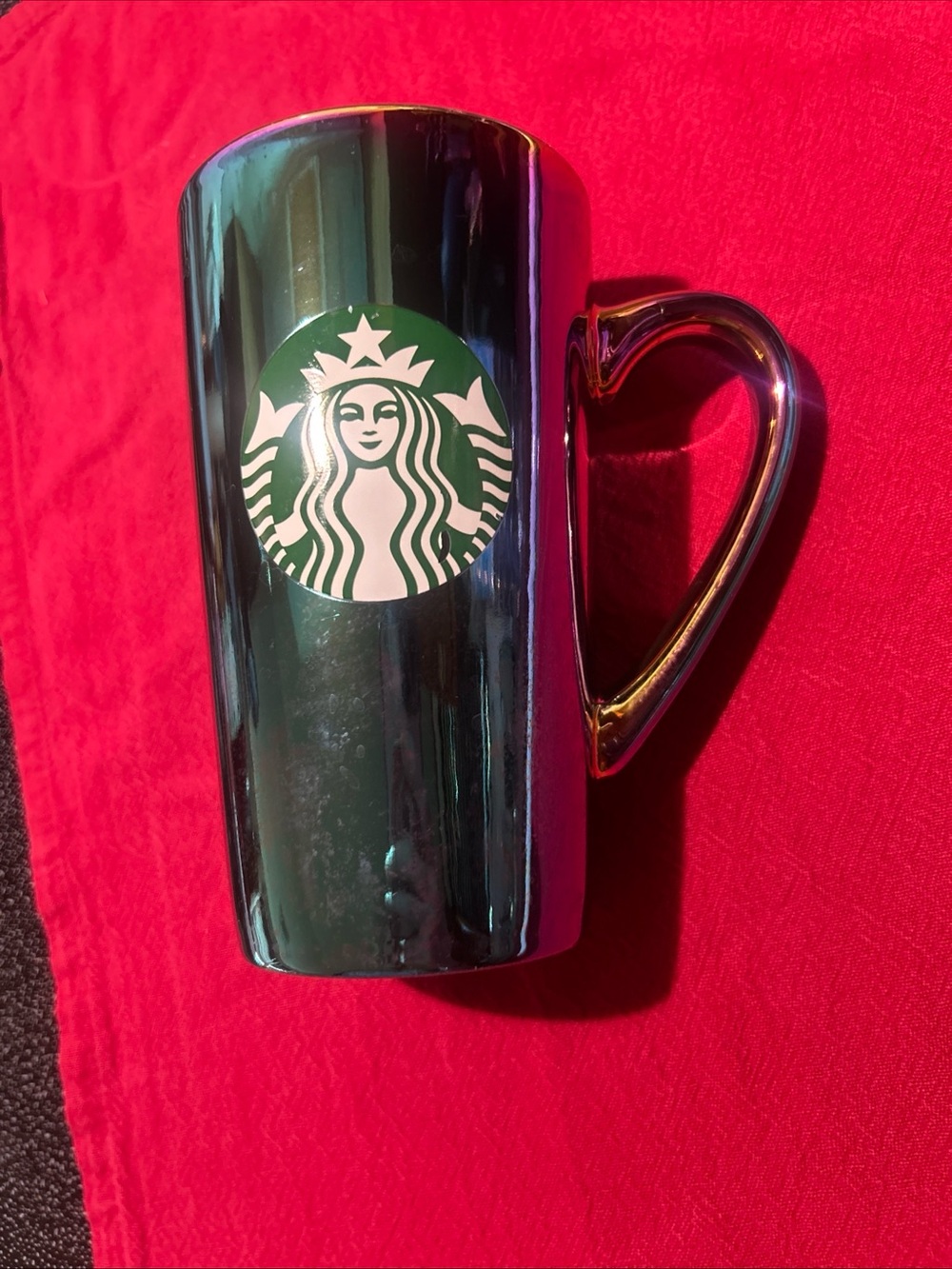 Starbucks Green Ceramic Mug with White Siren Logo 16 oz